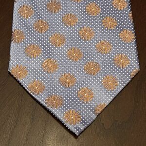 Blue Gold Floral Hand Made 100% Silk Men’s Neck Tie Made In China